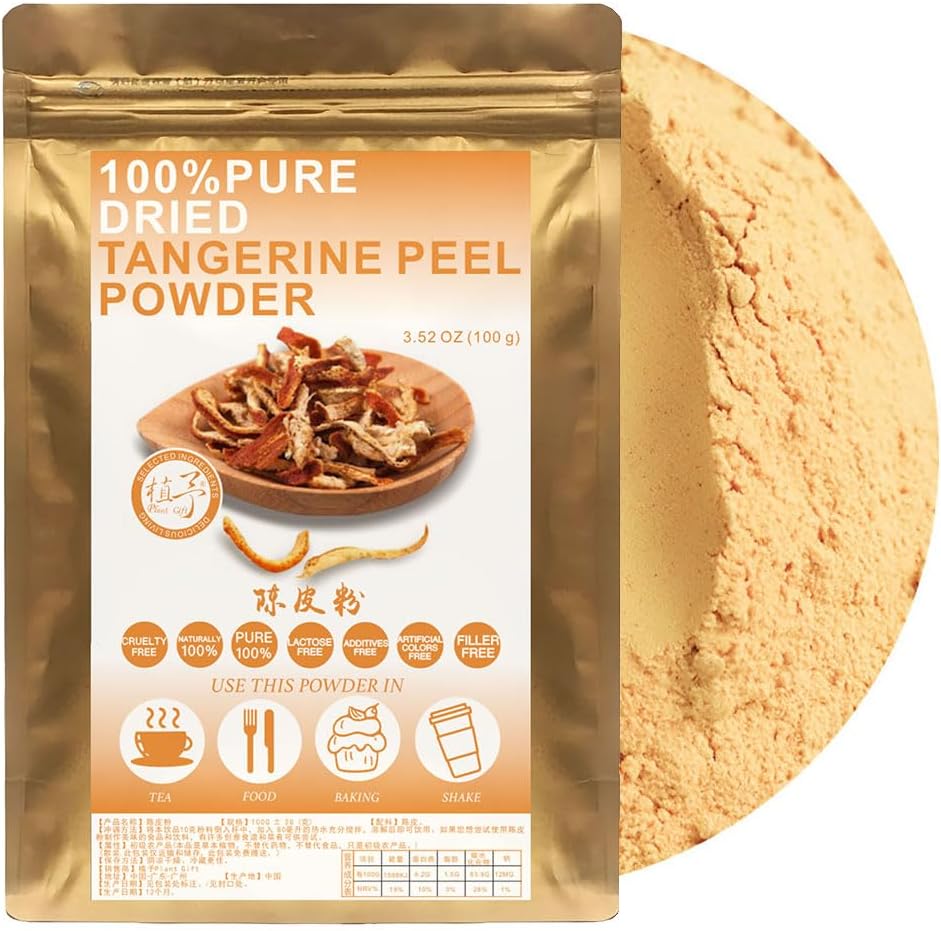 Natural Pure Dried Tangerine Peel Powder/陈皮粉 100g/3.52oz Dried Mandarin Orange Peel Powder, Tart & Sweet, From Juice