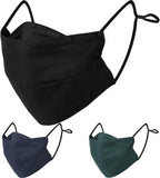 BASE CAMP Reusable Cloth Dust Face Masks 100% Cotton Washable Adjustable Breathable Fabric Mask with Filter Pocket