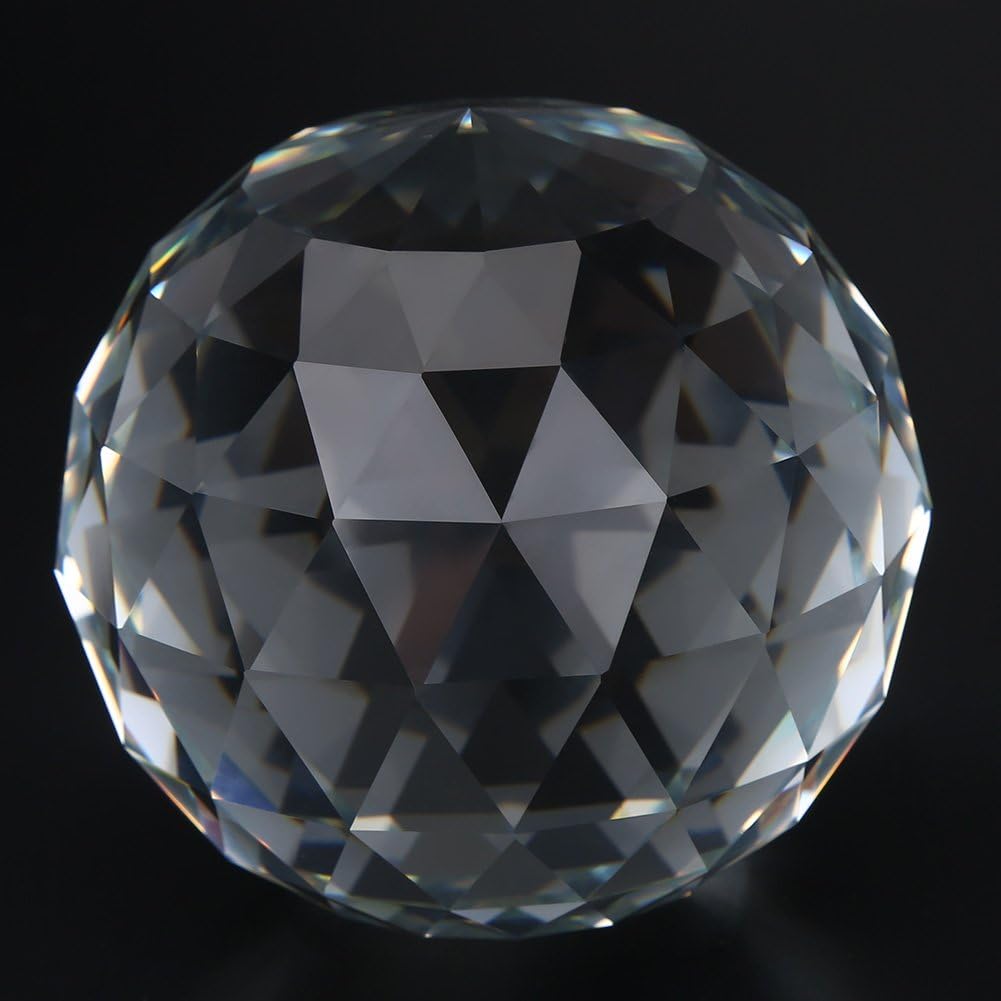 1Pc 60/80mm Crystal Glass Ball Clear Cut K9 Crystal Prisms Glass Ball Decor for Home, Restaurant, Hotel, etc.(80MM/3.15in)