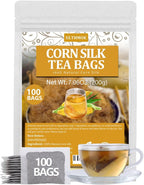 100 Premium Corn silk Tea Bags, Made with 100% Natural Corn Slik, Aromatic & Sweet, Support Kidney & Aid Digestion, No Additives & Caffeine Free.