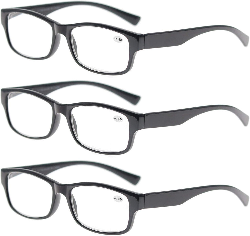 MODFANS Set of Reading Glasses 1.75 for Men Women Readers with Comfortable Spring Hinge Stylish Look with Pouch