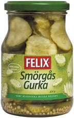 Felix Smorgasgurka Sliced Pickled Gherkins (370g) - Pack of 2