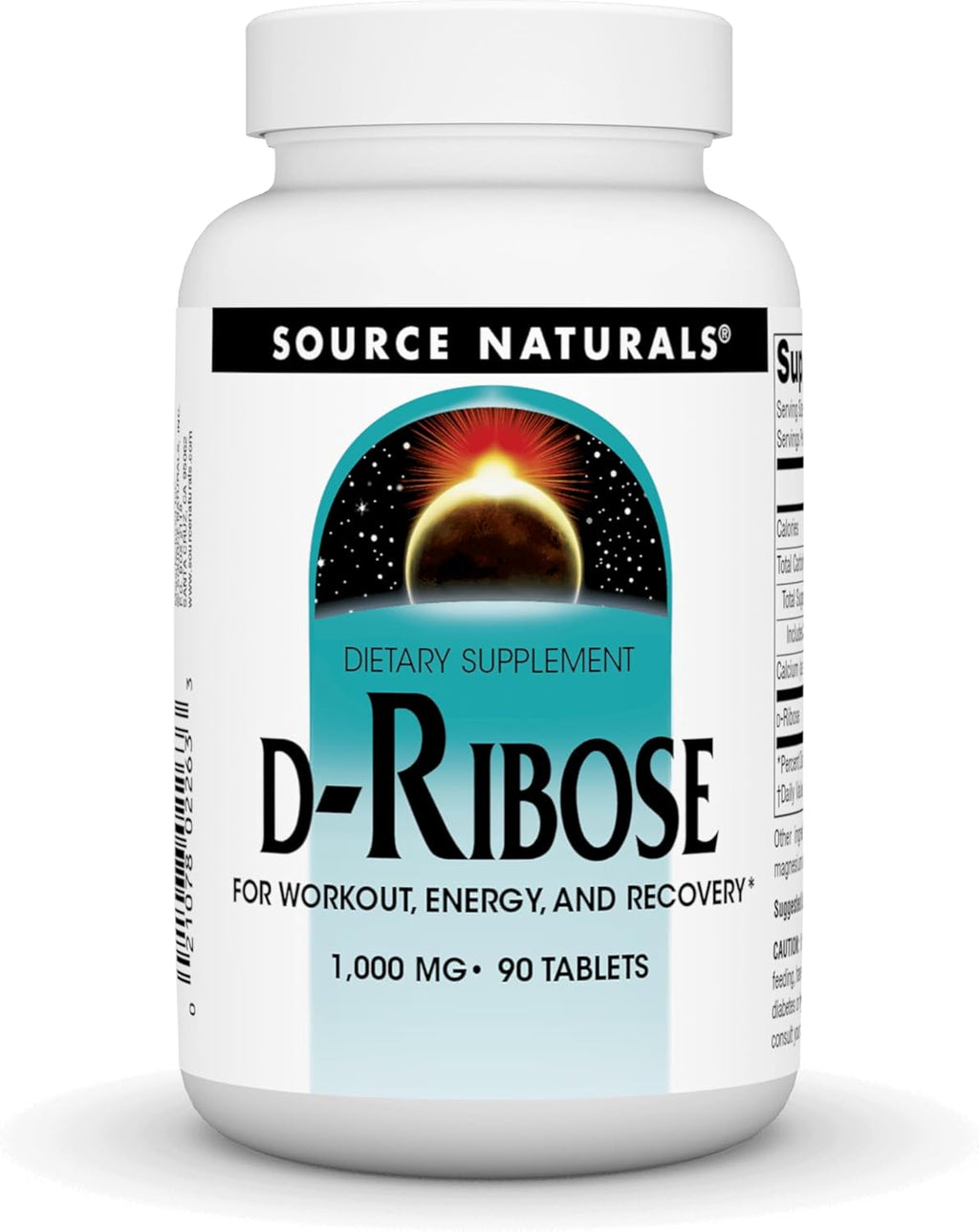 Source Naturals D-Ribose for Workout, Energy, and Recovery* - 90 Tablets