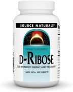 Source Naturals D-Ribose for Workout, Energy, and Recovery* - 90 Tablets
