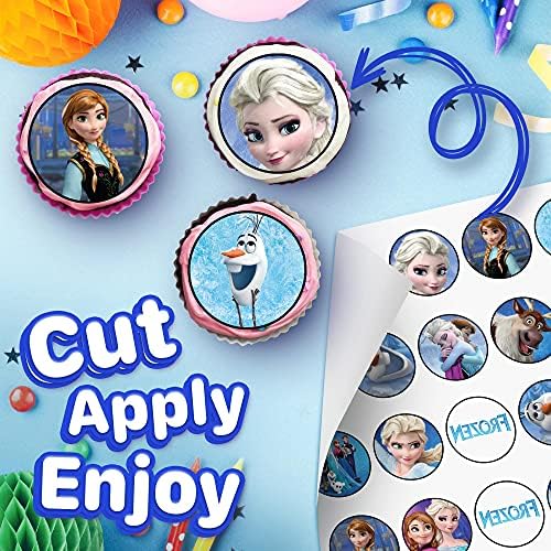 30 x Edible Cupcake Toppers – Winter Princess Party Collection of Edible Cake Decorations | Uncut Edible Prints on Wafer Sheet