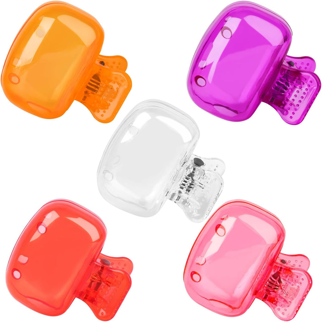 Fowecelt 5 Pack Travel Toothbrush Head Covers Cap, Toothbrush Protector Brush Pod Case Protective Plastic Clip for Household Travel, Camping, Bathroom, School, Business, 1.8” x 1.8” x 1.4”