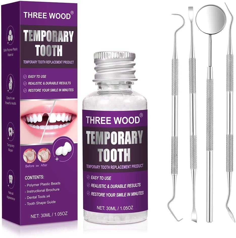 Moldable Thermal Beads for Teeth, DIY Temporary Tooth Gap Cover Kit for Missing Teeth Cosmetic Look