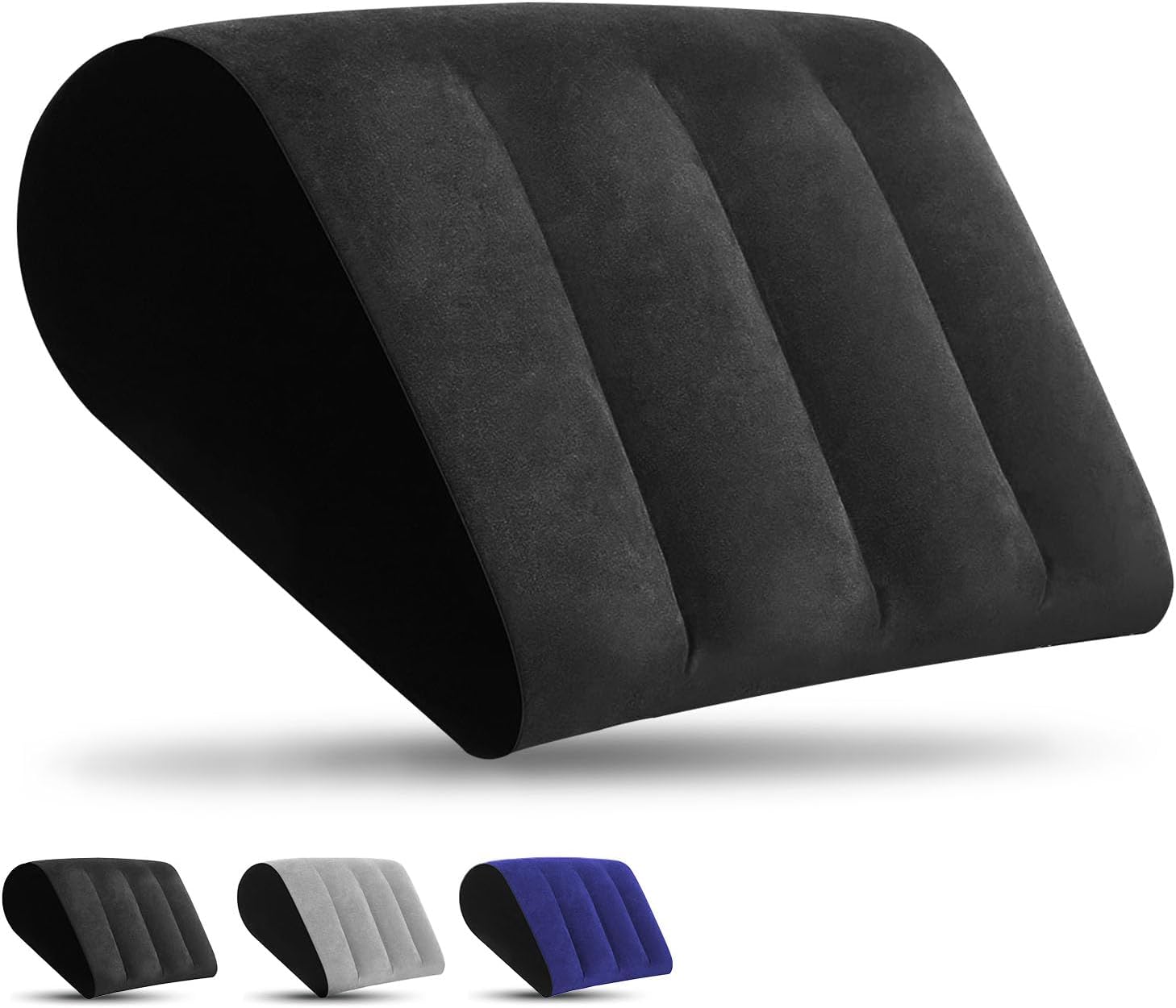 Prosixtoy Portable Wedge Pillow Inflatable Cushion - Body Positioners Lightweight Wedge Pillow for Sleeping, Leg Elevation, Use in Bed, Travel, Camping, Fast Inflating Deflation (Black)