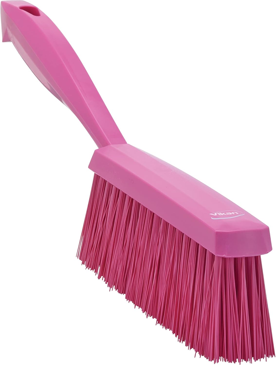 Vikan 45891 Bench Cleaning Brush, Polypropylene/Polyester Medium Bristle Dustpan Brush & Sweeper, 14 Inch, Pink