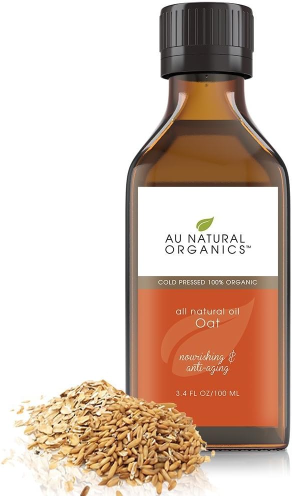 Au Natural Organics Oat Oil for Skin and Hair - Organic Cold Pressed Avena Sativa Kernal Oil, Moisturizing Face & Body Oils for Eczema, Scars & Dry Skin - Soap Making, Cleansing & Hydration, 100ml