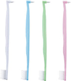 Orthodontic Toothbrush Double-Ended Interspace Brush V-Trim Toothbrush with Tiny Soft Trim Head End Tuft for Braces and Teeth Detail Cleaning, 4 Pieces (4 Colors)