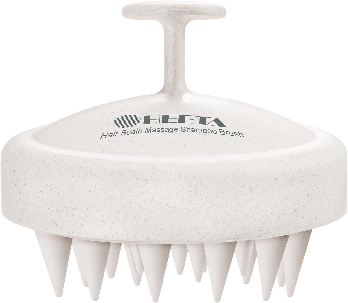 HEETA Scalp Massager Hair Growth, Soft Silicone Scalp Scrubber Shampoo Brush for Exfoliation, Dandruff Removal & Head Massage Stress Relax, Wet & Dry Use for Thick, Thin Hair Care, Wheat Straw Beige