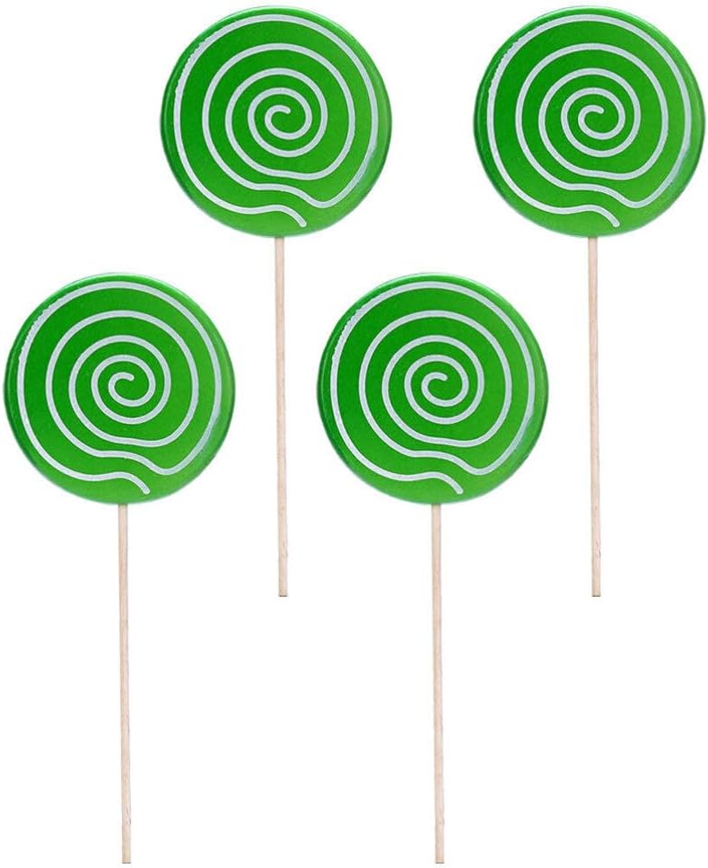 Zerodeko 4 Pcs Lollipop Props Large Candy Ornaments Fake Food Photo Prop Carnival Cosplay Decoration for Wedding Birthday Party Supplies Green