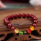 Feng Shui Bracelet for Men Women, Red Cinnabar Bracelet Prayer Beads Protection Bracelet Jewelry Gifts Meaning to Attract Wealth and Good Luck (8mm)