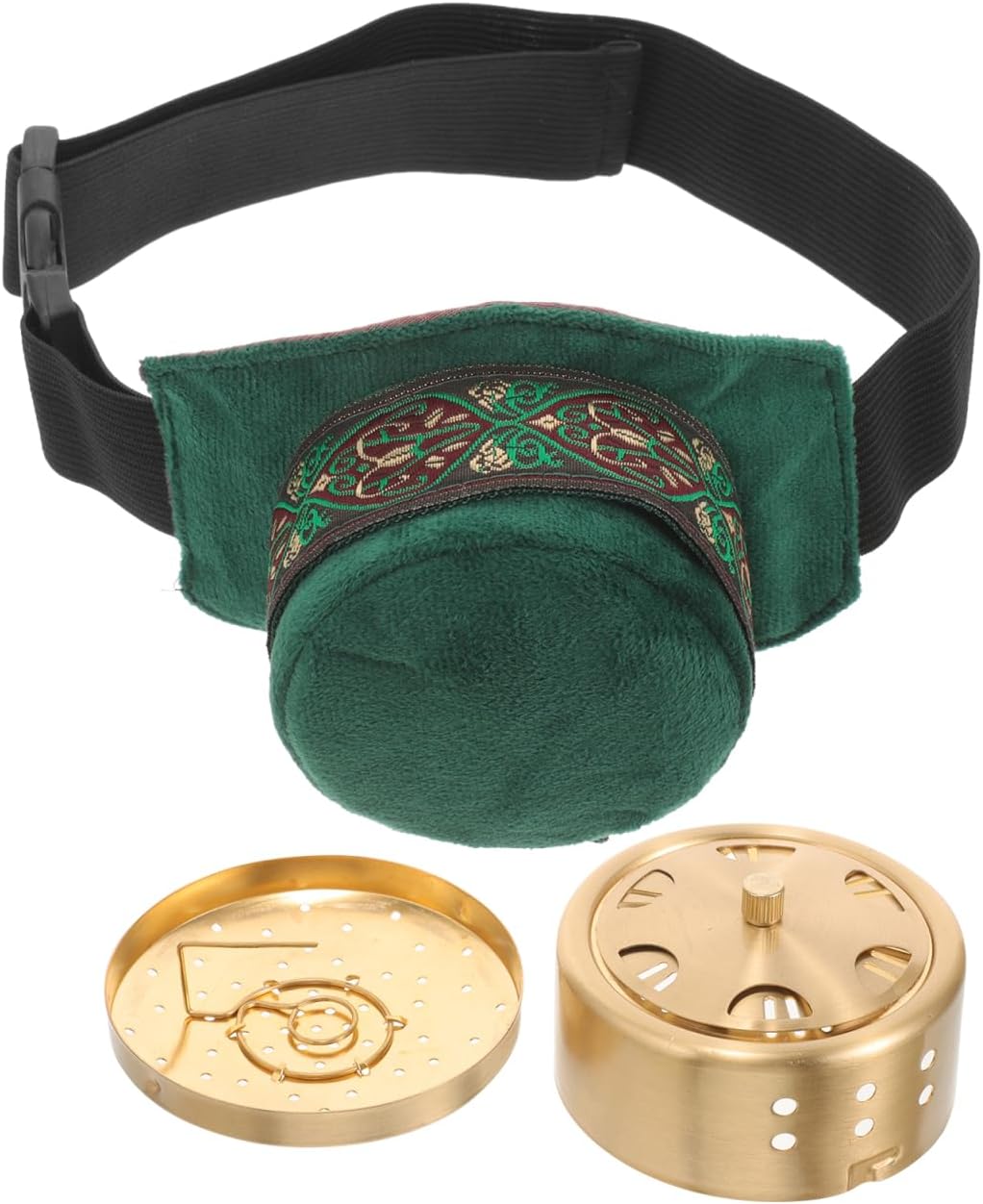 Moxibustion Copper Box Set with Mini Moxa Sticks and Accessory Bag Portable Burning Tool for Traditional Acupuncture Therapy 3.14X3.14X1.57 Inches