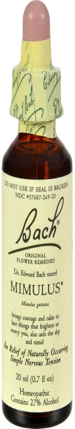 Bach Original Flower Remedies, Mimulus - Face Your Fears - Natural Homeopathic Flower Essence for Emotional Balance - Vegan, Gluten Free, Sugar Free - 20mL Dropper