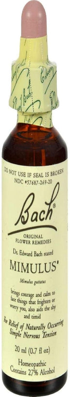 Bach Original Flower Remedies, Mimulus - Face Your Fears - Natural Homeopathic Flower Essence for Emotional Balance - Vegan, Gluten Free, Sugar Free - 20mL Dropper