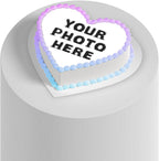 Custom Edible heart shaped photo cake pictures frosting Print my graduation wedding birthday images sugar (9 Inch)