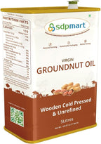 SDPMart Cold pressed virgin Groundnut oil/Peanut Oil - 5 Ltr | Chekku Oil
