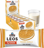 Rip Van LEOs - Golden Vanilla Sandwich Cookies - Low Sugar Snack Cookies - Low Carb Snack - Diabetic Snacks - 40 Low Sugar Cookies (10 Packs of 1.69oz)