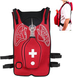 Anti Choking Vest, Adjustable Shoulder Straps and Waist Belt, Airway Obstruction Simulation Training Wearing Vest,for First Responder,Student First Aid Teaching Child-B-Red