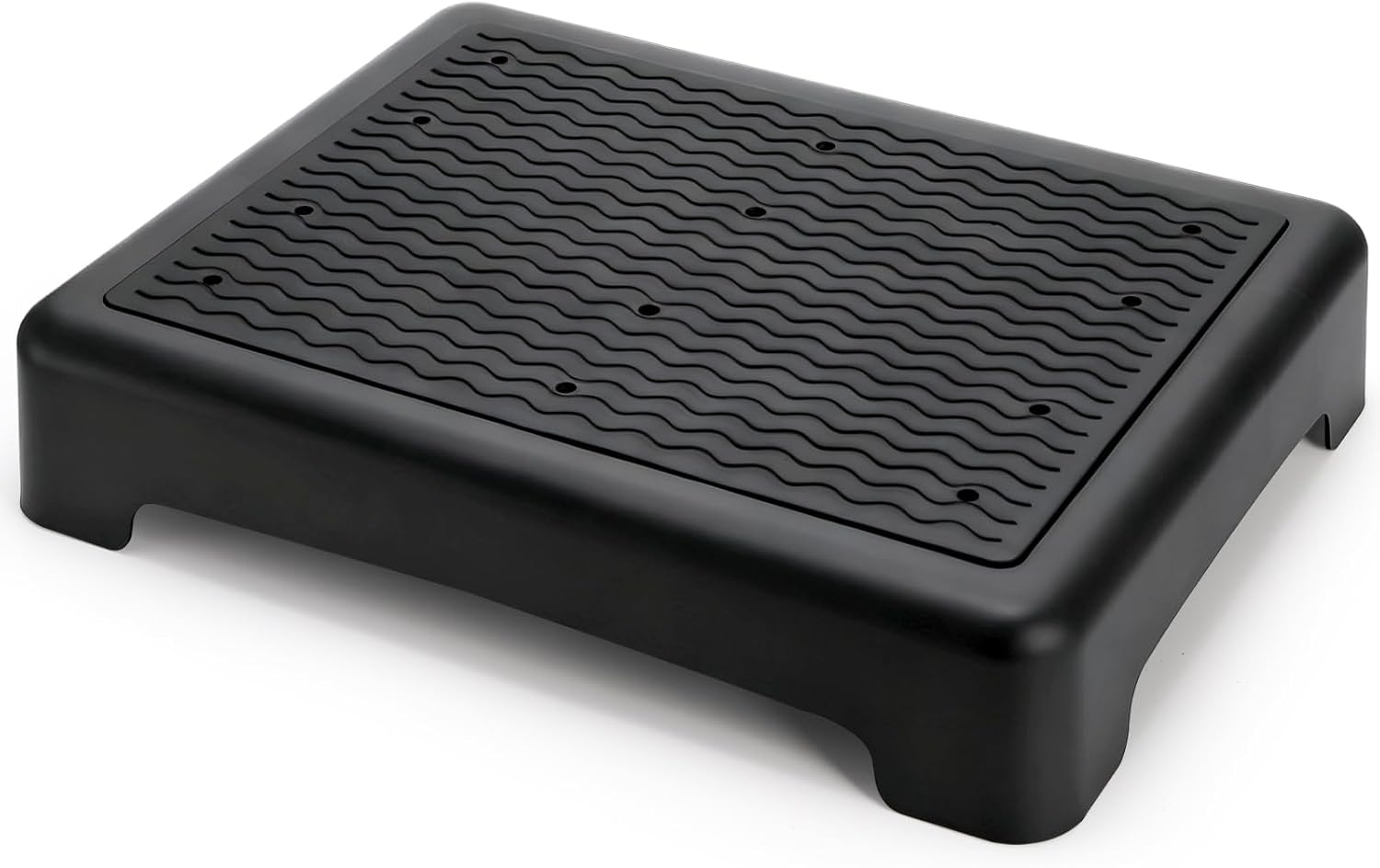 Lawei Mobility One Step Stool for Elderly/Adult, 3.5 Inch Plastic Platform Step Stool with Non-Slip Ribbed, Portable Wide Half Step Stools for Car, Bed, Stairs, Bathroom, Indoor Outdoor, Holds 400Lbs