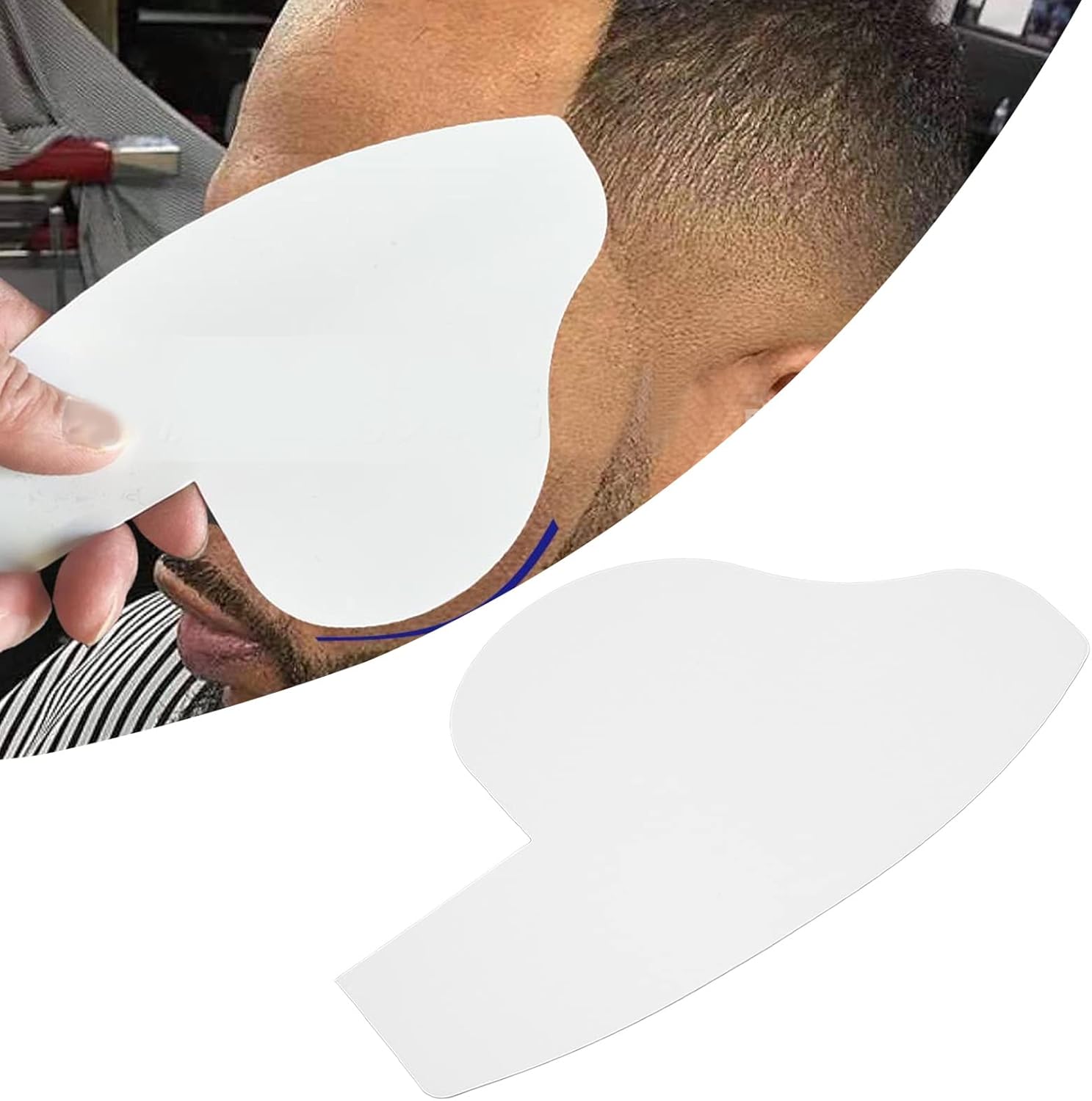 Beard Haircut Template Guide for Men - Professional Beard Styling Tool with Multiple Curve Options - Lightweight & Easy to Clean - Perfect for Home & Barber Use