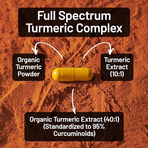 NatureWise Turmeric Curcumin Complex 3200 mg with BioPerine for Absorption - Turmeric Curcumin Supplement for Antioxidant Support - Non-GMO, Vegan, USA Manufactured - 90 Capsules[30-Day Supply]