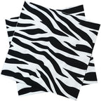 TUIC 40 Sheets Safari Zebra Animal Print Cocktail Napkins, 2-ply Black and white stripe Gingham disposable Paper, Napkins for Restaurant Bar Party(13'')