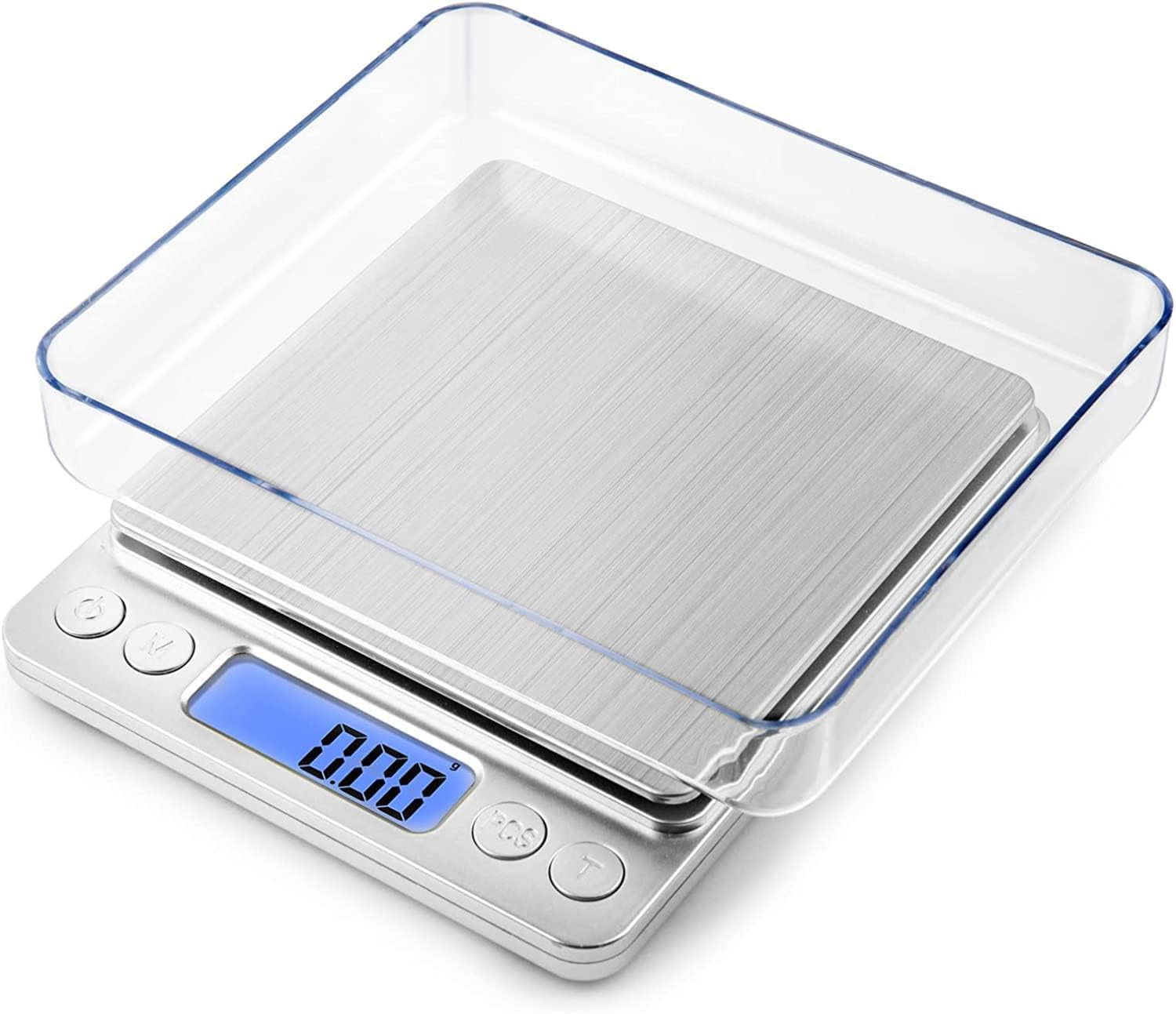 Digital Pocket Scale 3000g x 0.1g - Portable Mini Digital Scale for Jewelry, Food, Kitchen, Herbs, Coins & Gold - High-Accuracy Gram Scale with LCD Display, Tare Function & Battery Operation