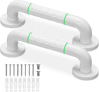 Grab Bars for Shower,2 Pack 12 Inch Shower Handle Bath Grab Rails with Anti-Slip Grip and Safety Luminous Circles,Stainless Steel Bath Handle Bathroom Grab Bar for Seniors, and Disability.
