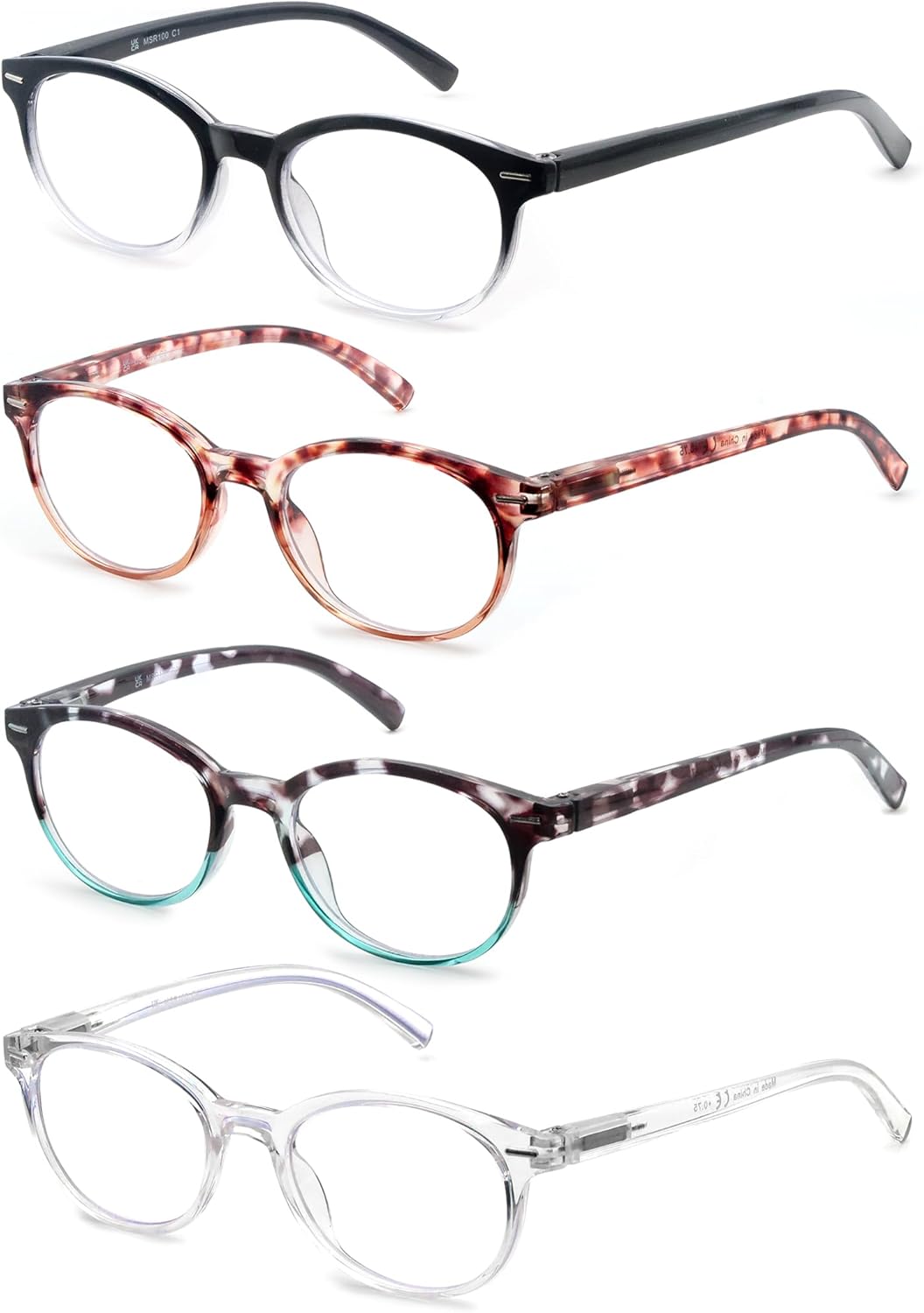 Blue Light Blocking Reading Glasses Women Round Readers Cute Cheaters for Small Head&Face Black/Clear/Tortoiseshell