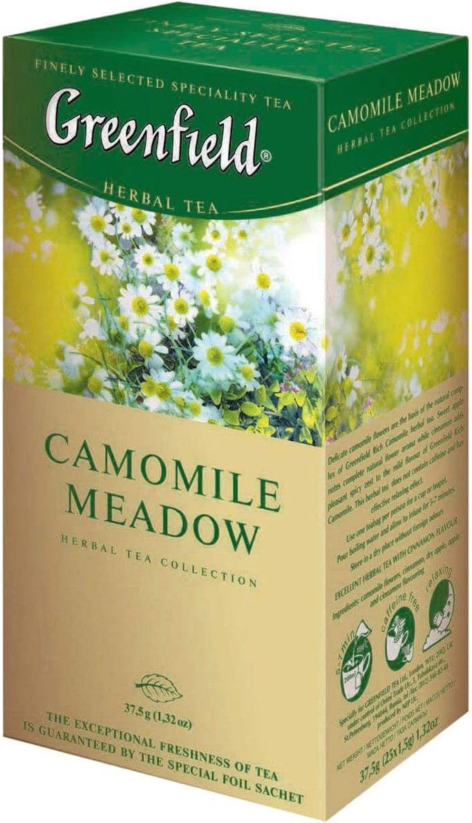 Greenfield Tea, Camomile Meadow, 25 Count (Pack of 1)