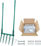 VVOKGO Broadfork Garden Tool with 11.8" Long Tines, 5-Tine Broad Fork for Gardening Heavy Duty, Unbreakable Garden Fork & Hand Tiller for Farm Digging, Crushing, Aerating Soil