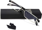 EYEURL Reading Glasses Half-Rim Computer Readers for Men and Women +0.75 Blue Light Blocking Lightweight Quality Thin Optics Eyeglass