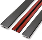 Aluminum T Molding Floor Transition Strip Self Adhesive, Door Threshold Strip, Edge Trim for Laminate Wood Tile Vinyl, Floor Divider for Joining Flooring Gaps (3pcs, 36 x 2 in, Black)