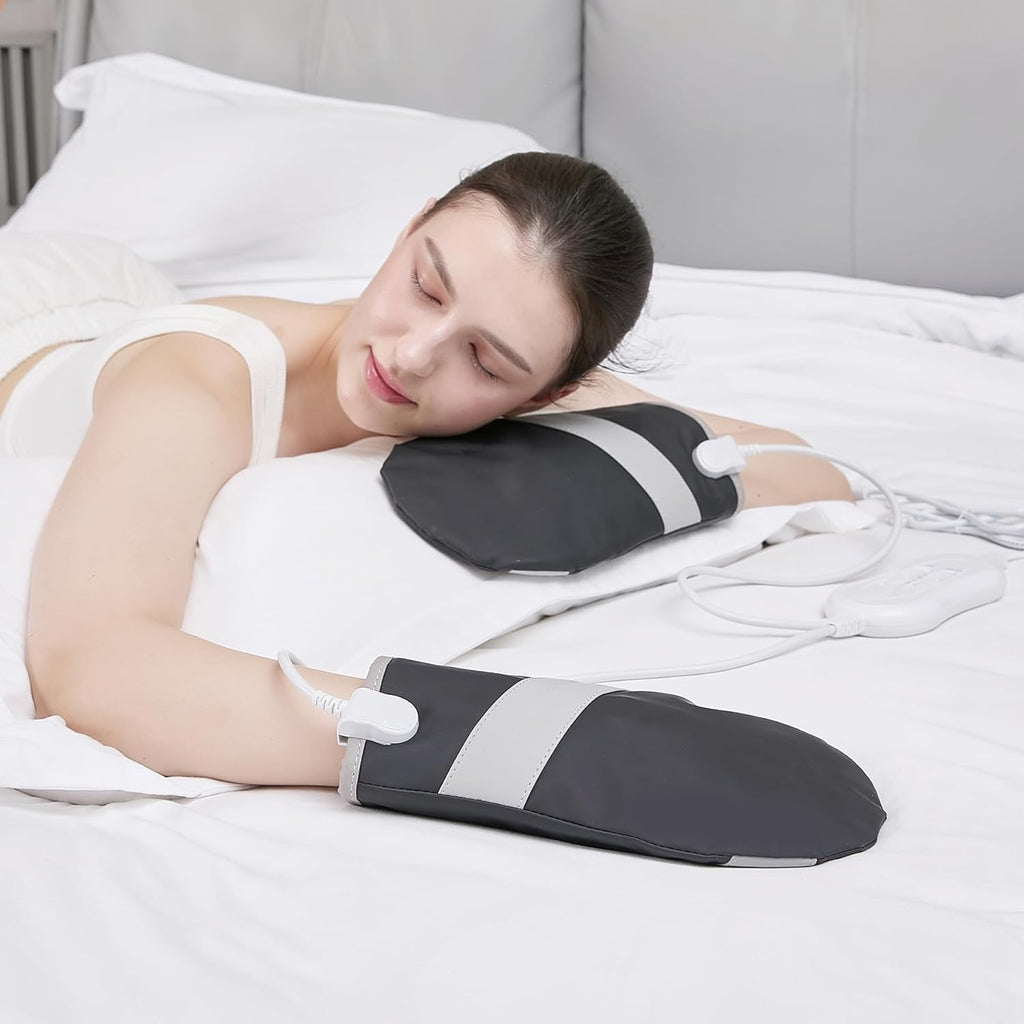 A Pair Electric Hand Massager Machine for Carpal Tunnel Pain Relief with 3 Modes Intensities 3 Heat Levels Fingers Massage,Birthday Gifts for Women Husband,Gifts for Women Men