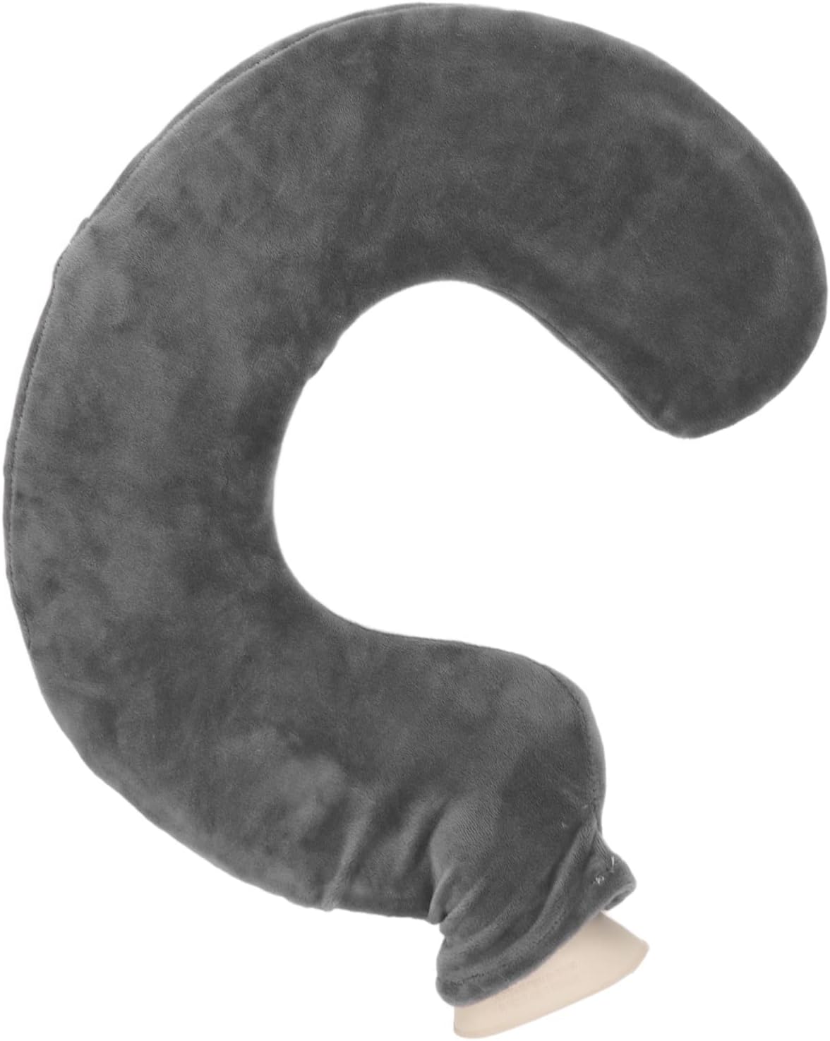 U Shaped Hot Water Bottle Warm Neck Soft Rubber Hot Water Bag with Detachable Cloth Cover (Grey)