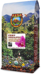 Low Acid Organic Coffee – Whole Bean, Mold-Free & Stomach Friendly by Java Planet, Peruvian Single Origin Coffee, Medium Dark Roast, Smooth Full Flavored, Smithsonian Bird Friendly, 1LB Bag