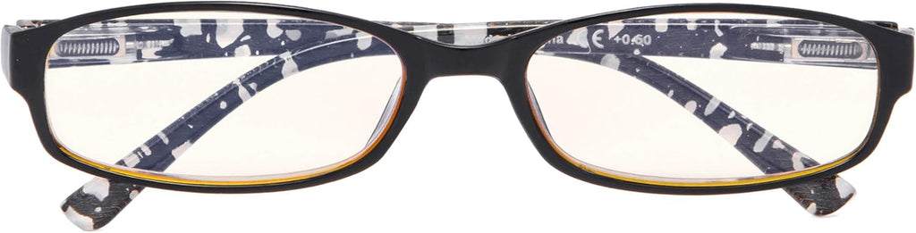 CessBlu UV Protection Computer Reading Glasses with Polka Dots Pattern Blue Light Filter Reader Eyeglasses for Women(Black)+2.5
