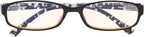 CessBlu UV Protection Computer Reading Glasses with Polka Dots Pattern Blue Light Filter Reader Eyeglasses for Women(Black)+2.75