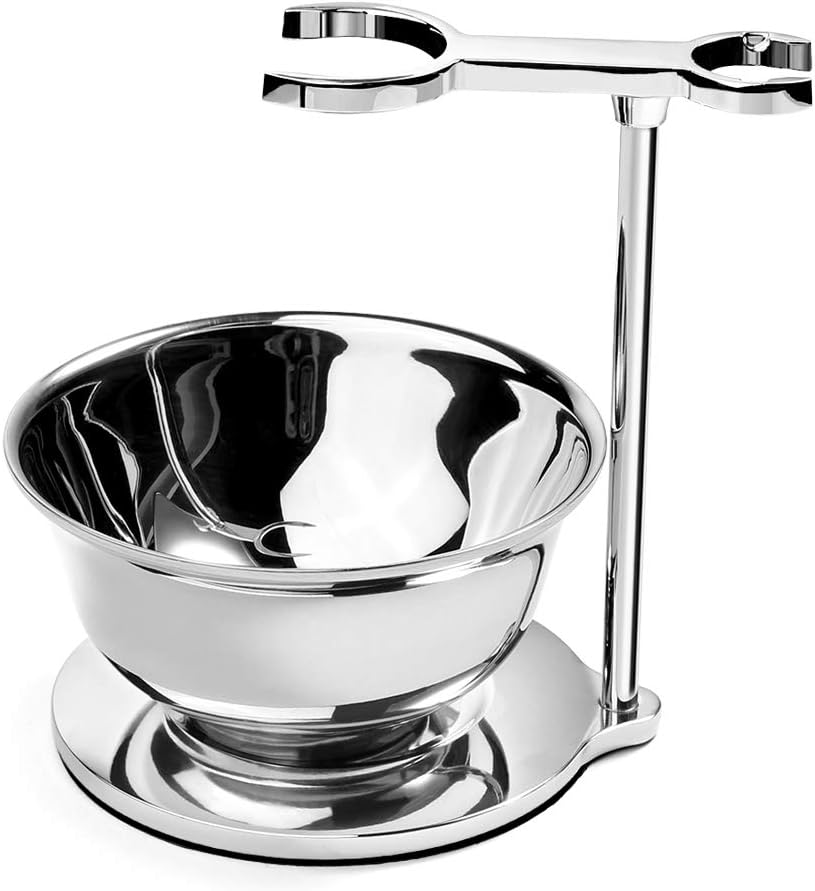 GRUTTI Luxury Shaving Razor & Brush Stand with Soap Bowl, Compatible with Manual & Gillette Razors - Organized Storage