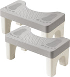 2 Pack Poop Stool Adult, Portable Toilet Stool Squat for Pooping, Travel Squatting Potty for Adults & Kids, Toilet Foot Stools for Bathroom, Gray