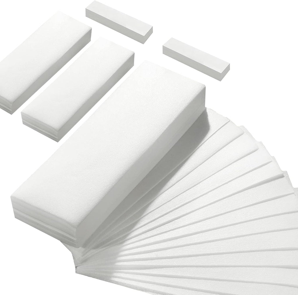 Leelosp 500 Pack Wax Strips for Hair Removal Non Woven Waxing Strips Body and Facial Soft Waxing Paper for Face Leg Chest Back and Bikini Effortless Hair Removal(Large, Medium, Small)