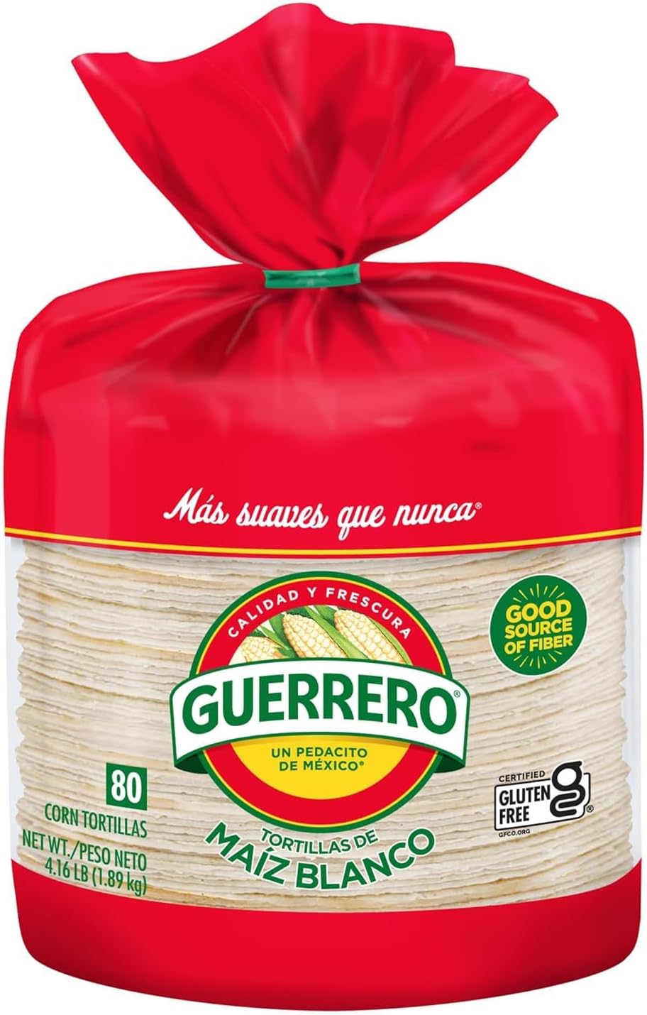 White Corn Tortillas, Gluten Free, Trans Fat Free, Bulk Soft Taco Size, 80 Count