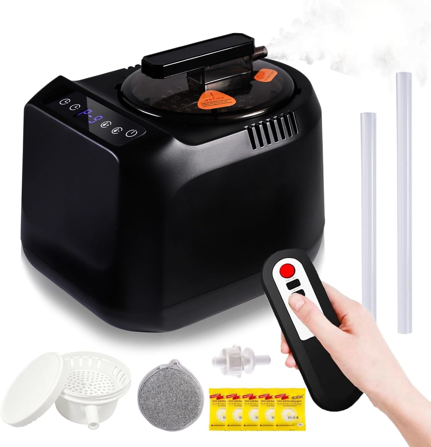 GHOSOONE Portable Sauna Steamer Machine, 4L 1600W Steam Generator for Sauna Heater, Remote Control, 9-Level Adjustable & 120-Min Timer, Home Spa Sauna Accessories