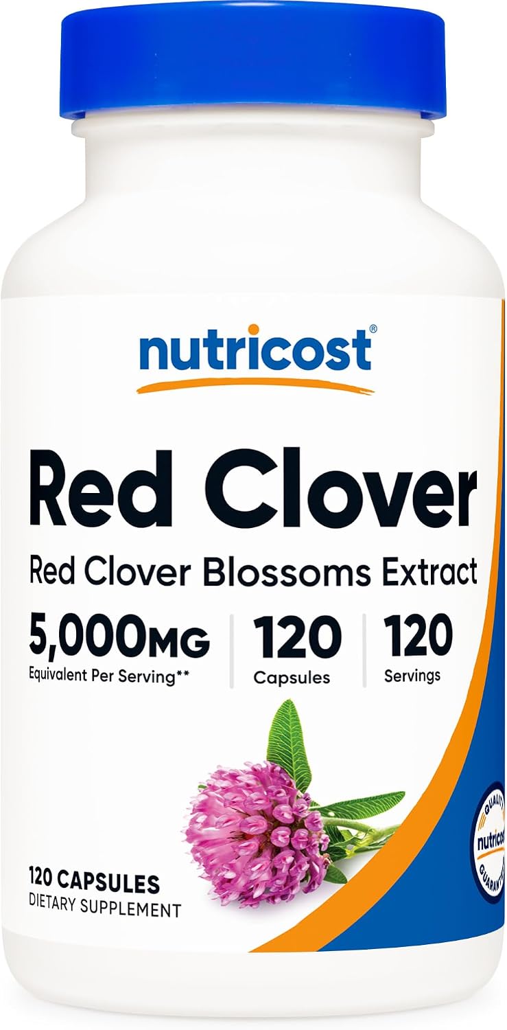 Nutricost Red Clover Blossoms Supplement 120 Capsules for 120 Servings Per Bottle - Red Clover Extract, Vegan