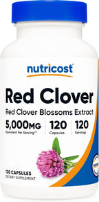 Nutricost Red Clover Blossoms Supplement 120 Capsules for 120 Servings Per Bottle - Red Clover Extract, Vegan