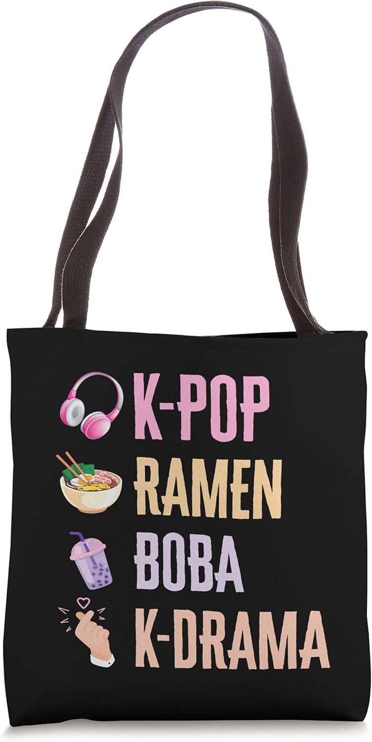 K-Pop Ramen Bubble Tea Boba Japanese Noodles Bowl Kpop Gift Tote Bag