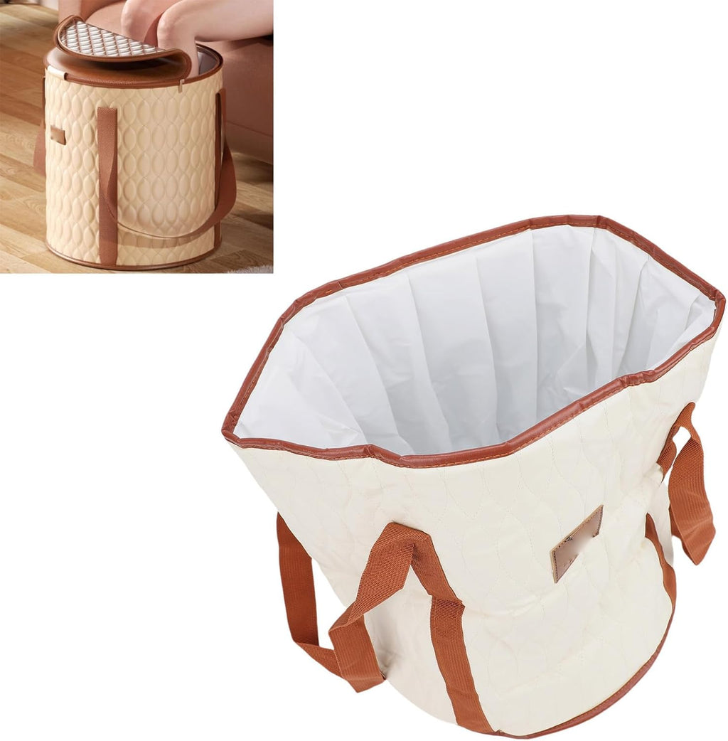 Asixxsix Collapsible Foot Bath Basin, Portable Foldable Foot Soaking Tub with Aluminum Film for Warm Water, Lightweight Travel Spa Bucket for Adults Outdoor Camping